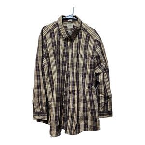 626 -CE Schmidt Workwear Brown/Tan Plaid Heavy Shirt Thick Cotton 2XLT - ex cond
